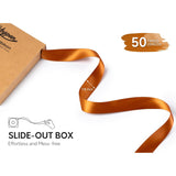 Copper Satin Ribbon 7/8 Inch X 50 Yards Double-Faced Polyester Ribbons For Bows Crafts Gift Wrapping Christmas Flower Bouquet Fall Wedding