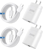 30W USB C Fast Charger with 10FT USB C Cable for iPhone 17 16 15 Samsung iPad
