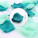 900Pcs Teal Mint White Mixed Silk Rose Flower Petals Table Confetti Sprinkles Mermaid Beach Party Wedding Baby Shower Centerpieces Favor Vase Filler Aisle Flower Girl Decoration