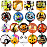18PCS Halloween Foil Balloon Set Pumpkin Ghost Skull Monster Tree Balloons for Party Decor