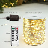 400FT Plug In Fairy String Lights 1200 LED Warm White Waterproof with Remote for Garden Patio Wedding Christmas Decor