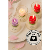 Shopcuti-Plus Red Tulip Glass Jar Soy Wax Candle, Handmade Decorative Candle With The Seal Of Indulgence Fragance, Long Lasting Burn, Gift Ready For Wedding, Home & Birthday(1 Unit)