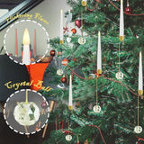 Flameless Christmas Tree Candles With Remote, 12 Pack Battery Operated Led Candles For Christmas Tree Flickering Flame For Xmas Indoor Decor - Clear Crystal Ball