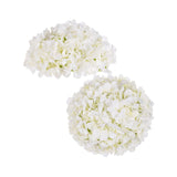 Hydrangea Artificial Flowers Ball: 2 Pcs White Fake Silk Flower Centerpieces Decoration - Faux Hydrangeas Floral Arrangements For Wedding Home Room Table