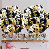 30Pcs Gold, Black 'Rip Twenties' 12 Inch Balloons, Unisex 30Th Birthday Party Decorations