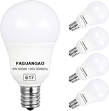 E17 LED G14 Globe Bulbs 6W 60W Equivalent 5000K Daylight 600LM 4 Pack