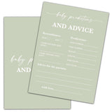 Green Baby Shower Game, Baby Predictions And Advice Baby Shower Game Cards, Gender Reveal Party Game, Baby Shower Party Activities & Decorations -25 Game Cards(C04)