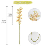 5 Pcs Real Touch Faux Orchid Champagne Orchid Artificial Flowers With Long Stem For Wedding Party Centerpiece Bridal Bouquet Diy Home Living Room Decoration