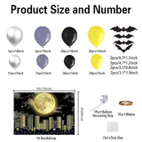 129pcs Superhero City Backdrop & Balloon Arch for Bat-Themed Parties