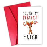 Funny Valentines Day Card For Husband Him, Lovely Valentine’S Day Card For Boyfriend Man, You’Re My Perfect Match Card