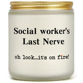 Social Worker Gifts For Women Men, Funny Social Work Month 2025 Gift, Appreciation Gift For Social Worker Birthday Retirement Graduation, Social Worker’S Last Nerve Candle For Lcsw Msw Acws