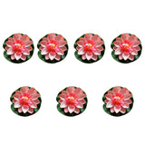 7Pcs 3.9 Inch Artificial Lotus Flower Artificial Flower Pool Aquarium Decoration Eternal Flower Artificial Flower (Lighe Pink)
