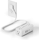 Surge Protector Power Strip 4 Outlets 4 USB Ports 2 USB C 3FT Flat Plug Extension Cord