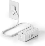 Surge Protector Power Strip 4 Outlets 4 USB Ports 2 USB C 3FT Flat Plug Extension Cord