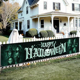 Happy Halloween Outdoor Banner: Spooky Yard Decor 120x20 Inch