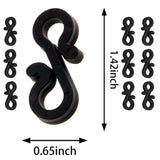 S-Shaped Christmas Light Clips, Black Plastic, 1.42 X 0.65 Inch, Pack Of 21