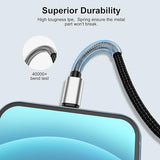 15FT 5M MFi Certified Lightning Cable 2.4A Long Nylon Braided iPhone Charger Cord