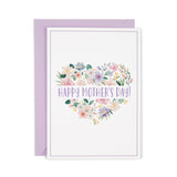 Mothers Day Card, Elegant Floral Heart Design, Thoughtful Greeting For Mom, Includes Envelope