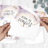 Simple Sentiments Greeting Cards / 25 Encouragement Card Pack With White Envelopes / 5 Thoughtful Designs / 5" X 7" Sympathy Thinking Of You Cards
