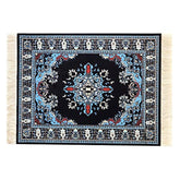 Beautiful Oriental Rug Style Mousepad, Navy Miniature Carpet Computer Mouse Pad, Rectangular, Non-Slip, Elegant Office Accessories