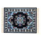 Beautiful Oriental Rug Style Mousepad, Navy Miniature Carpet Computer Mouse Pad, Rectangular, Non-Slip, Elegant Office Accessories