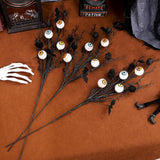 5 Pcs Halloween Branches Picks With Artificial Bloody Eyeball Black Gothic Faux Twigs Stems For Vases Halloween Home Indoor Decor Party Arrangements