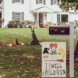 I Smell Children Halloween Garden Flag 12x18 Burlap Ghost Sanderson Sisters Decor