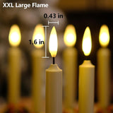 6 Pack Flameless 8.7'' Window Candles +6 Wreath(With Bows/Bells)+12 Aa Batteries(Include)+ 6 Suction Cups+ 6 Golden Candleholders. Battery Powered Ivory Taper Candle With Remote And Timer