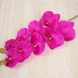 9 Heads Artificial Phalaenopsis Flowers 4 Pcs Artificial Orchid Flowers 42 Inch Stem Plants For Home Décor (Purple)