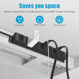 6 Outlet Magnetic Power Strip Heavy Duty Metal Surge Protector with 3 ft Cord