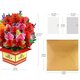 Pop Up Rose Flower Bouquet Card Get Well Soon Cards 3D Pop Up Birthday Card Thinking Of You Greeting Card For Christmas Congratulations Gifts Includes Envelop