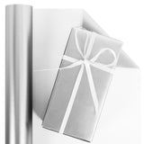 Silver Metallic Wrapping Paper Roll - 17 Inches X 32.8 Feet, Matte Solid Silver Color Paper For Birthday, Christmas, Wedding, Baby Shower, Holiday, Bridal Shower