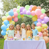 144pcs Pastel Rainbow Balloon Arch Kit in 6 Colors for Parties and Celebrations