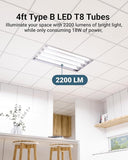 6 Pack 4FT T8 LED Bulbs 18W 2200LM Selectable CCT Ballast Bypass Fluorescent Replacement