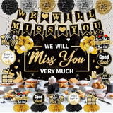 45pcs Retirement Party Decorations — Black & Gold Farewell Banner, Table Toppers & More