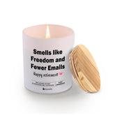 Smells Like Freedom And Fewer Emails Retirement Gifts For Coworkers Retired Boss Farewell New Job Scented Candle Home Office Jar Candle Sage Floral Lavender Scent Soy Wax 9.5 Oz