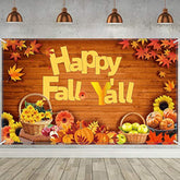 XL “Happy Fall Y’all” Backdrop — Autumn Harvest Fabric Banner 72.8×43.3