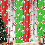 2 Packs Christmas Candy Foil Fringe Curtains 3.3x6.6ft Xmas