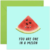 Old English Co. Fun Watermelon Thank You Card - 'One In A Melon' Well Done Card For New Job, Exam Results, Driving Test - For Him Her Brother Sister Mum Dad | Blank Inside With Envelope