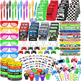 120 Pcs Video Game Party Favors, Gamer Gaming Party Favors - Glasses Invisible Ink Pens Notebooks Drinking Straws Stamps Tattoo Stickers Gift Bags For Game On Birthday Parties Favor Supplies