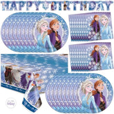 Frozen Birthday Party Decorations | Serves 16 | Banner, Tablecloth, Plates, Napkins, Sticker | Elsa Party Decorations | Officially Licensed