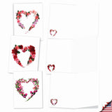 - 20 Cute Boxed Cards (4 X 5.12 Inch) - Assorted Blank Set (10 Designs, 2 Each) - Heart Blooms Am3180Ocb-B2X10