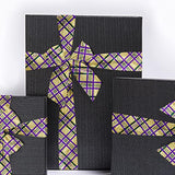 Mardi Gras Fabric Ribbons 10 Yards, Green Purple Glitter Plaid Burlap