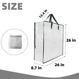 6 Pack Clear Storage Bags With Zipper And Handles, Blanket Bags For Closet Storage, Moving And Packing Supplies For College, Underbed Storage Organizer For Clothes Pillow Bedding Christmas Wreath