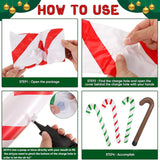 6Pcs Inflatable Candy Canes For Christmas Decorations,35 Inch Plastic Inflatable Candy Cane Balloons For Party Decoratio