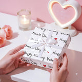Funny Valentine'S Day Wrapping Paper Roll, Mini Roll, Happy F*Ing Valentine'S Day Lettering With Red Heart Gag Gift Wrap For Wedding, Anniversary, Birthday, Engagement, 17 Inches X 16.4 Feet