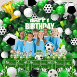 122PCS Soccer Party Decoration Set – Includes Balloons, Banner, Tablecloth & More for Boys' Birthday