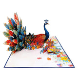 3D Pop Up Greeting Card – Elegant Peacock With Colorful Feathers & Flowers – Unique Card For Birthday, Anniversary, Wedding & Special Occasions, A55