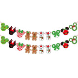 Christmas Mouse Garland Banner - Mouse Theme Decorations For Christmas & Birthday Parties