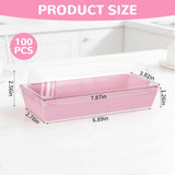 100 Pack Paper Charcuterie Boxes With Clear Lids, Disposable Kraft Sandwich Boxes Food Containers To Go Mini Treat Boxes For Bakery, Desserts, Sushi, Fruits, Cookies, Valentine'S Day (Pink)